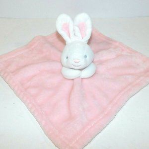 George White Pink Bunny Rabbit Plush Security Blanket Baby Lovey Nunu Soother